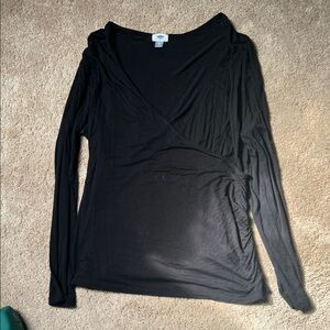 Old Navy Black Women's Wrap Blouse